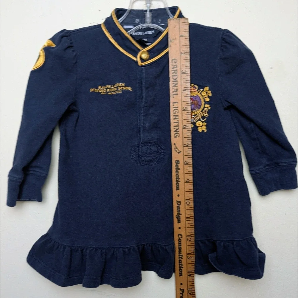 Ralph Lauren Polo Bedford Riding School Collared Ruffle Dress Size 18 Months